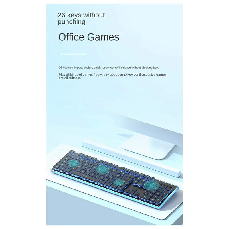 Teclado mecânico com fio com mouse led teclado silencioso teclado para jogos à prova d'água para esportes eletrônicos e uso de escritório