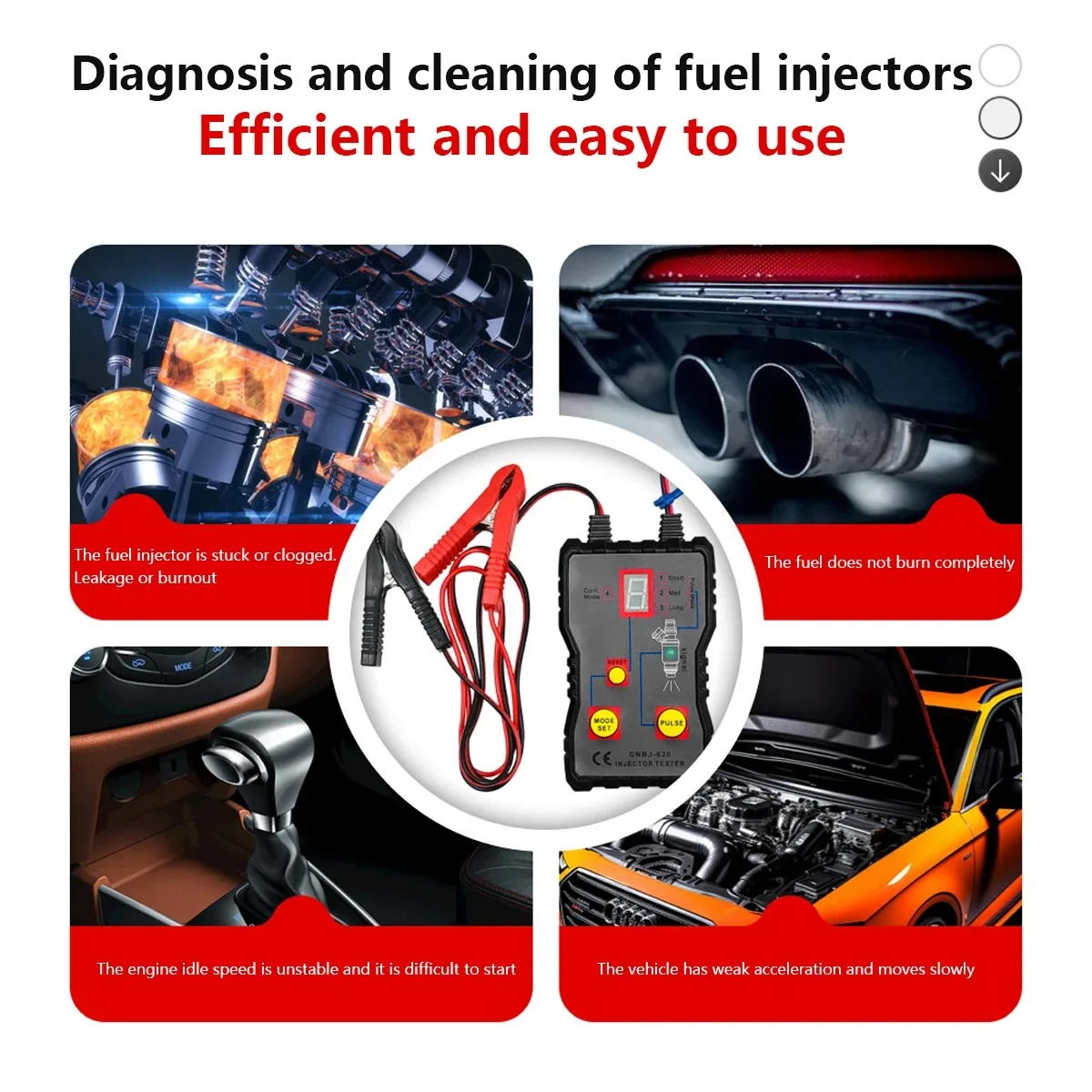Neuestes Kraftstoffsystem-Scan-Tool, Kfz-Reinigungswerkzeug-Set, Injektor-Spülreiniger, Auto-Kraftstoffeinspritzer-Tester, tragbar, 4-Pluse-Modus