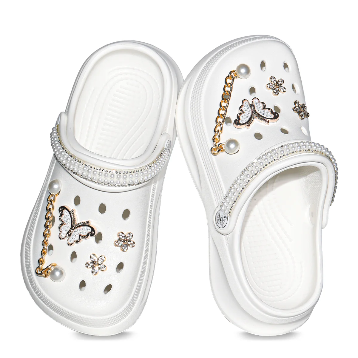 Kids Slip-On Clogs and Mules - Breathable, Waterproof, EVA Garden Shoes with Decorative Chain for Beach and Everyday Wear 168