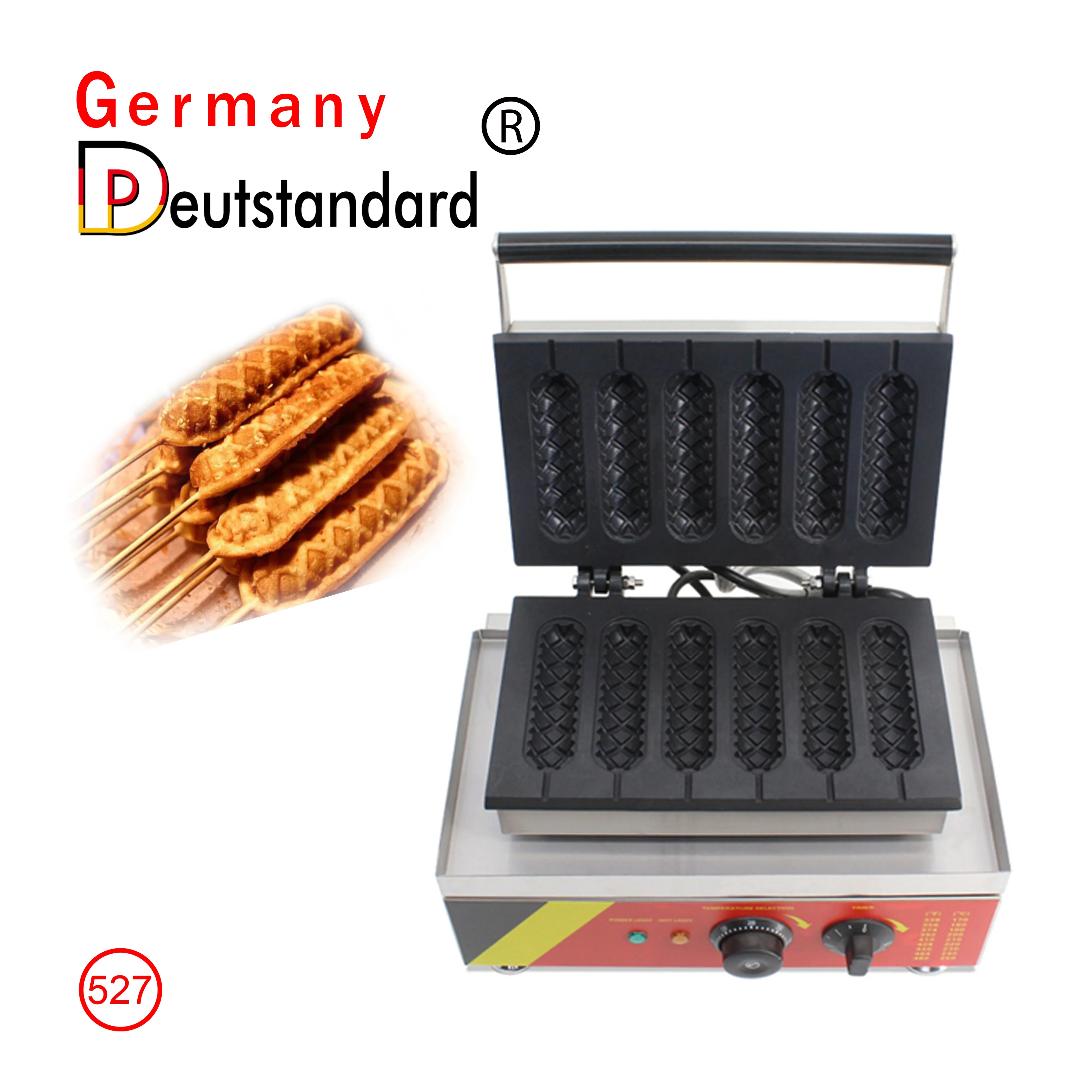 ماكينة صنع الوافل الذرة هوت دوج التجارية غير لاصقة للوجبات الخفيفة