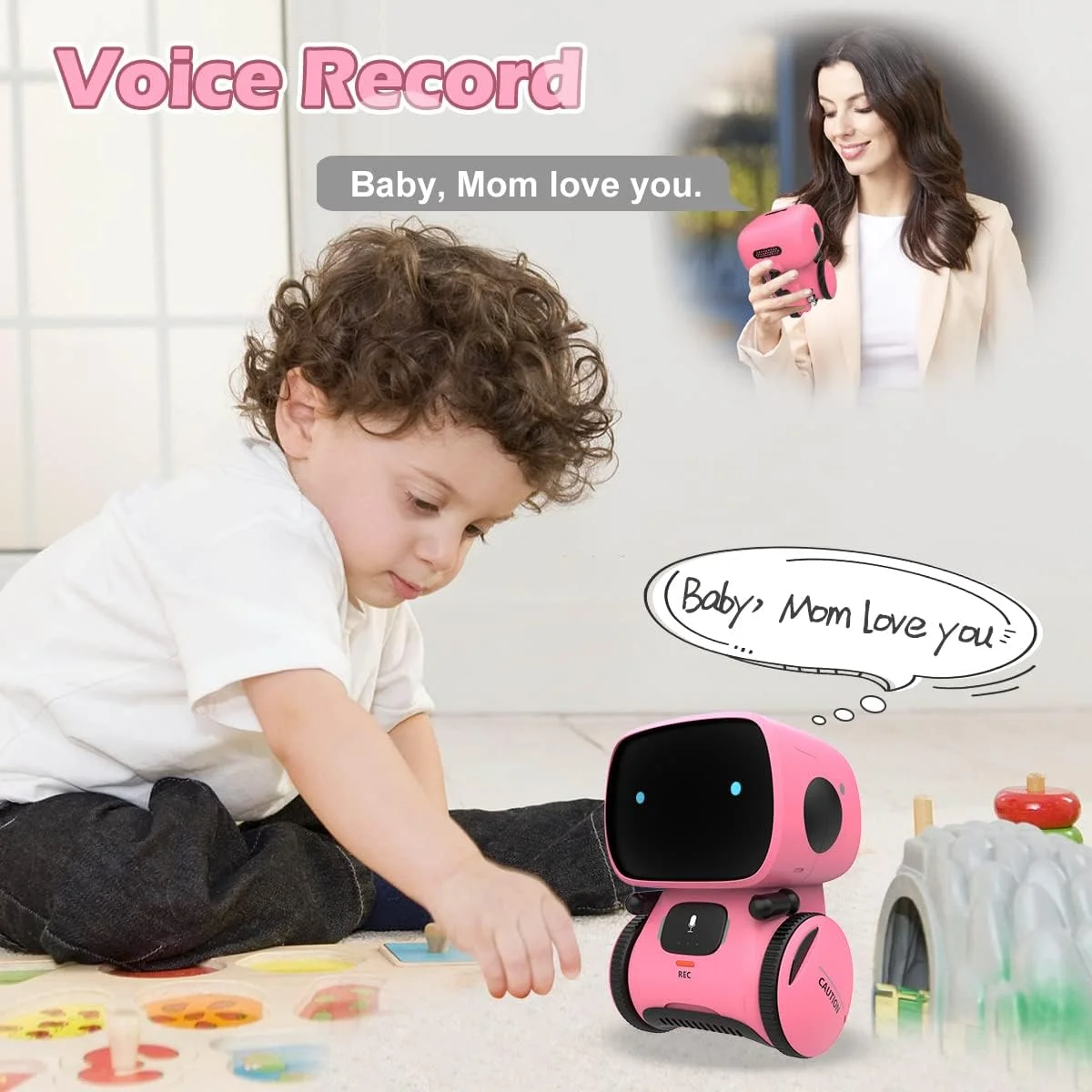 Interactive Smart Robot with Touch Sensor, Voice Control, Speech Recognition, Singing, Dancing, Repeating and Recording - Pink
