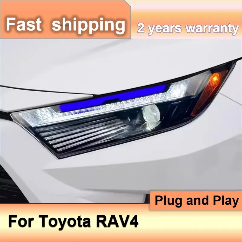 Car Accessories for Toyota RAV4 Head Light 2019-2022 RAV4 Headlight DRL Turn Signal High Beam Projector Lens