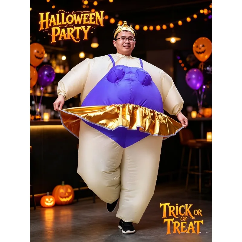 Adult Inflatable Sumo Ballet Costume, Halloween Funny Role Play Outfit, Stage Performance Dress for Holiday Party Show Carnival view 2