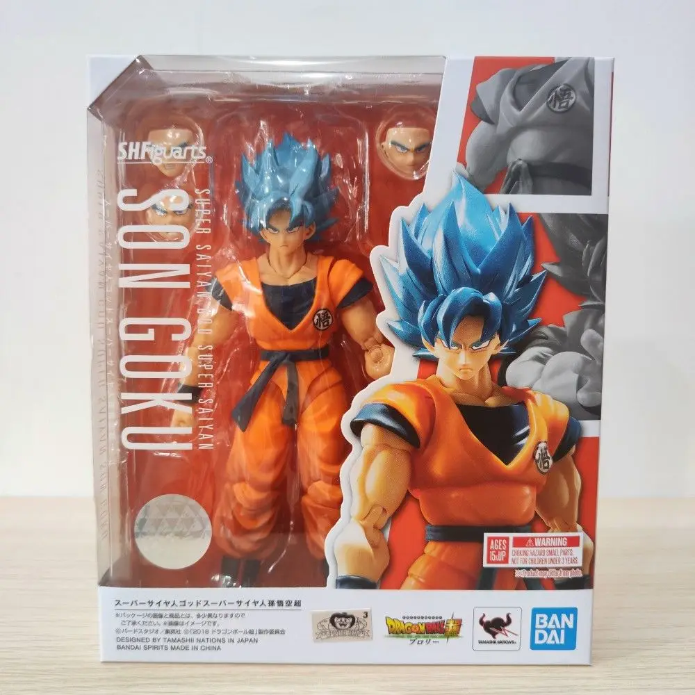 

В наличии: Коллекционная подвижная фигурка Bandai SHF Dragon Ball Super - Сон Гоку (Супер Сайян Бог, синие волосы)