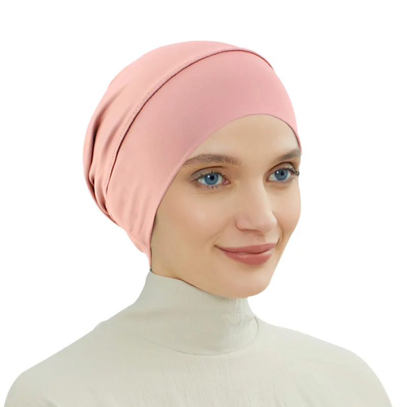 

New Women Muslim Inner Hijab Caps Islamic Undercap Bonnet Stretch Headband Turban chemo hat Instant Head Wrap Turbante Mujer