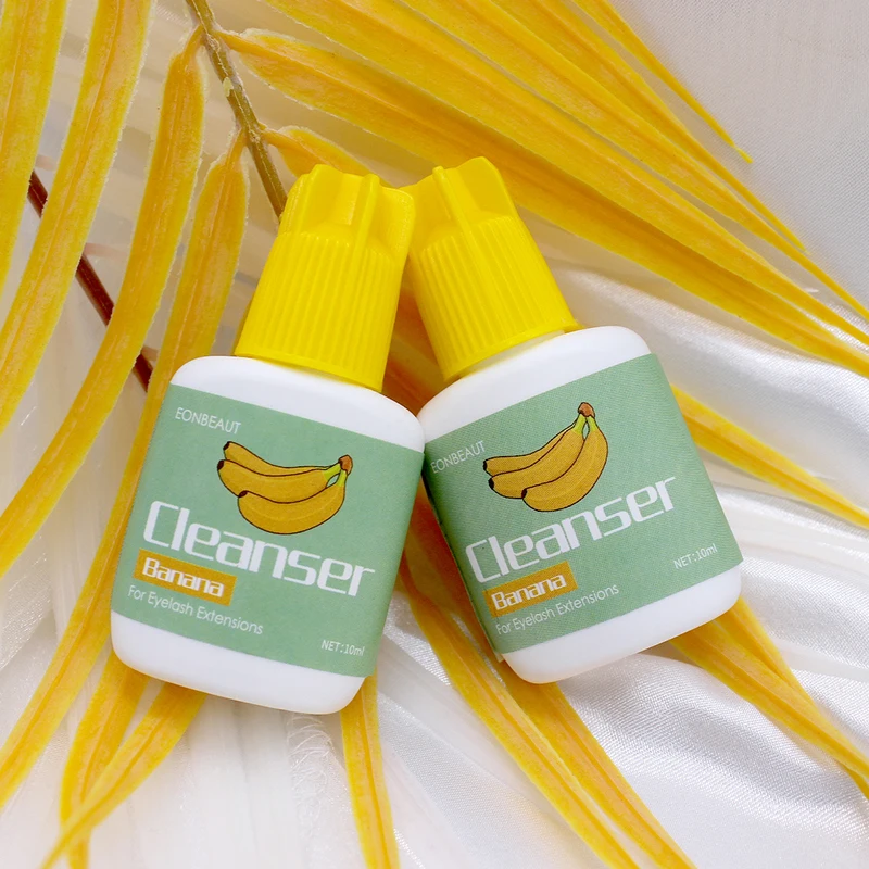 

2 Bottles EONBEAUT Eyelash Extension Supplies Glue Tools Natural Lash Cleanser Scented 10ml Liquid Clean Makeup Banana