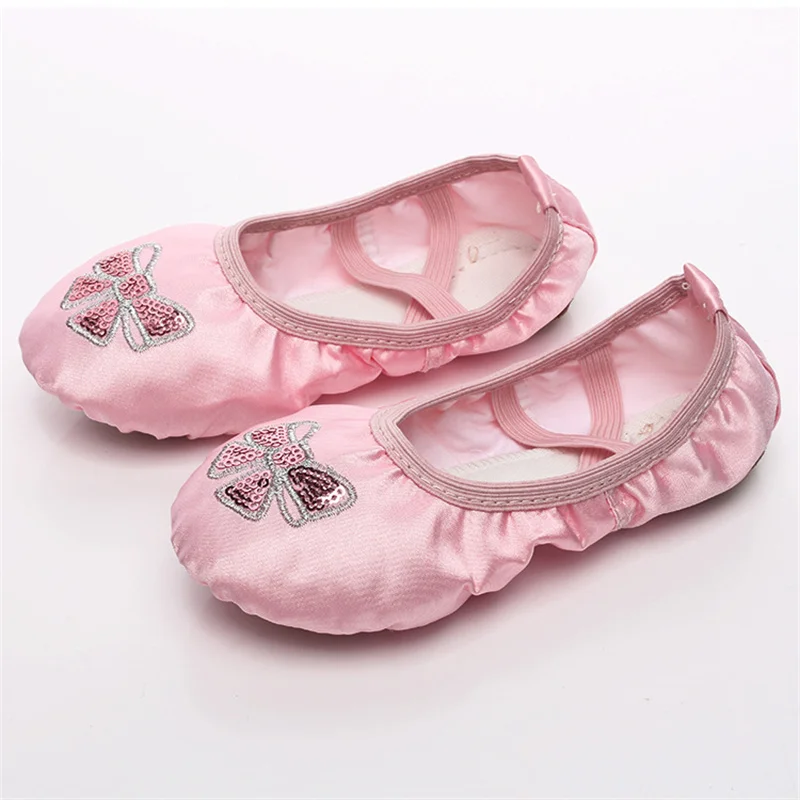 

Wholesale Cheap OEM Ballet Pink Foldable Women Gilrs Embroidery Glitter Dance Wear Stretch Ballet Shoes