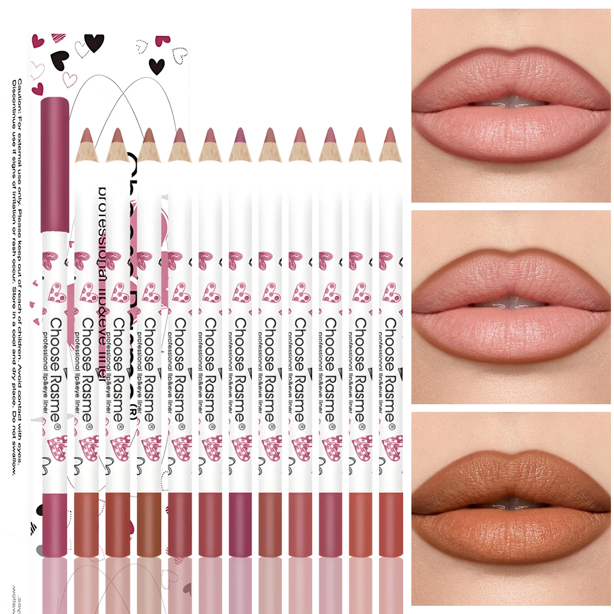 Traje delineador de labios largo, resistente al agua, a prueba de sudor, fácil de aplicar, Color de labios sin decoloración, maquillaje de belleza para el Día de San Valentín, 12 Uds.