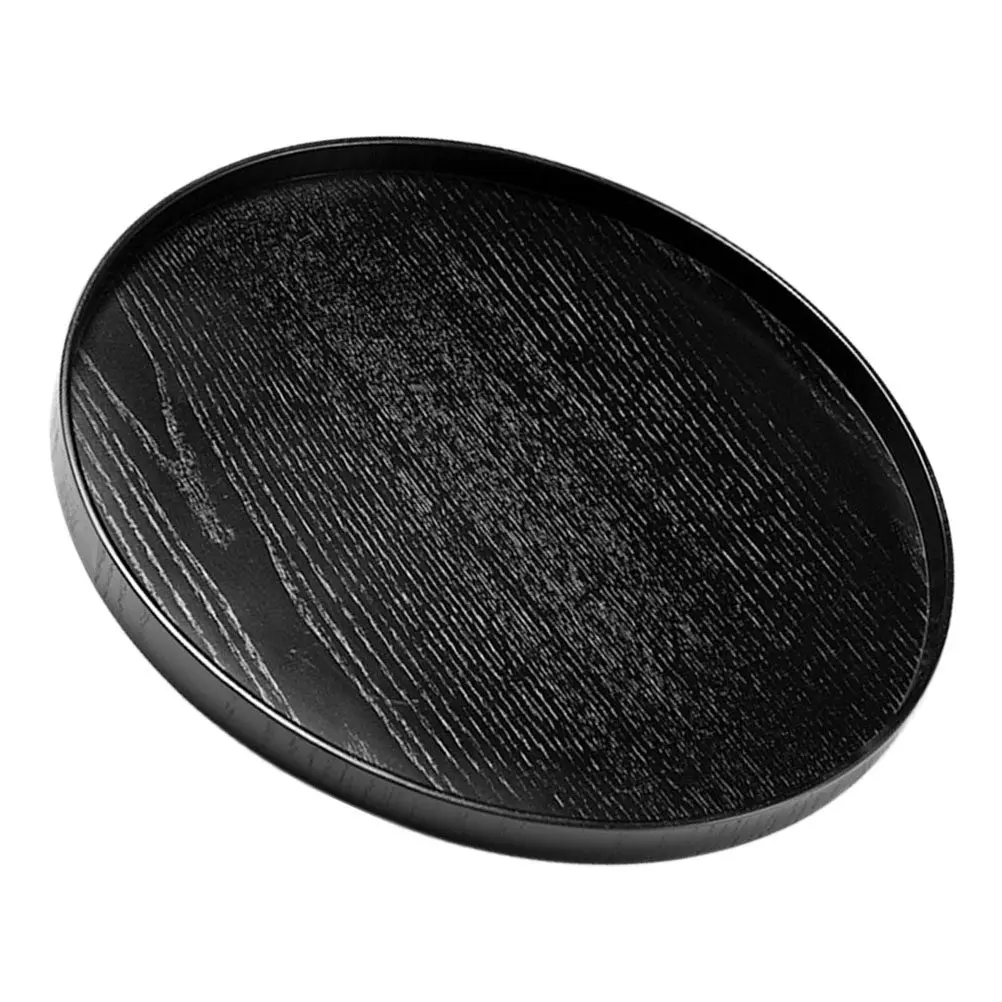 Wood Round Tea Tray Elegant Multi-Functional Food Serving Tray for Breakfast Snacks Dessert Fruit Display Restaurant Home Decor