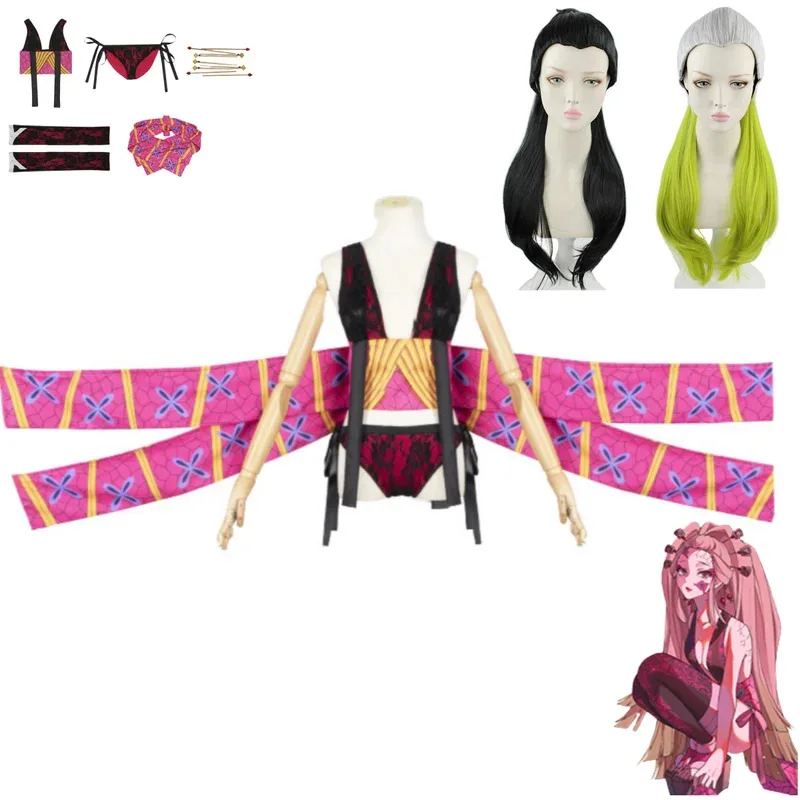 أنيمي داكي تأثيري حلي شعر مستعار مثير أنبوب القمم السراويل أغطية الرأس الديكور الخلفي مجموعة كاملة امرأة كرنفال ملثمين الكرة البدلة؛ 2'a، 6.h؛