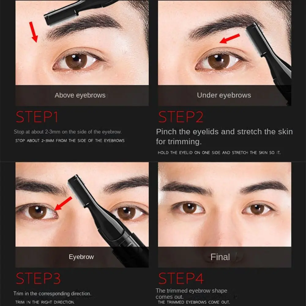 Moldeador de cejas, juego de peine para cejas, afeitadora de pelo, utensilio para eliminar el vello Personal, maquinilla de afeitar Facial, Mini depiladora, recortador eléctrico de cejas