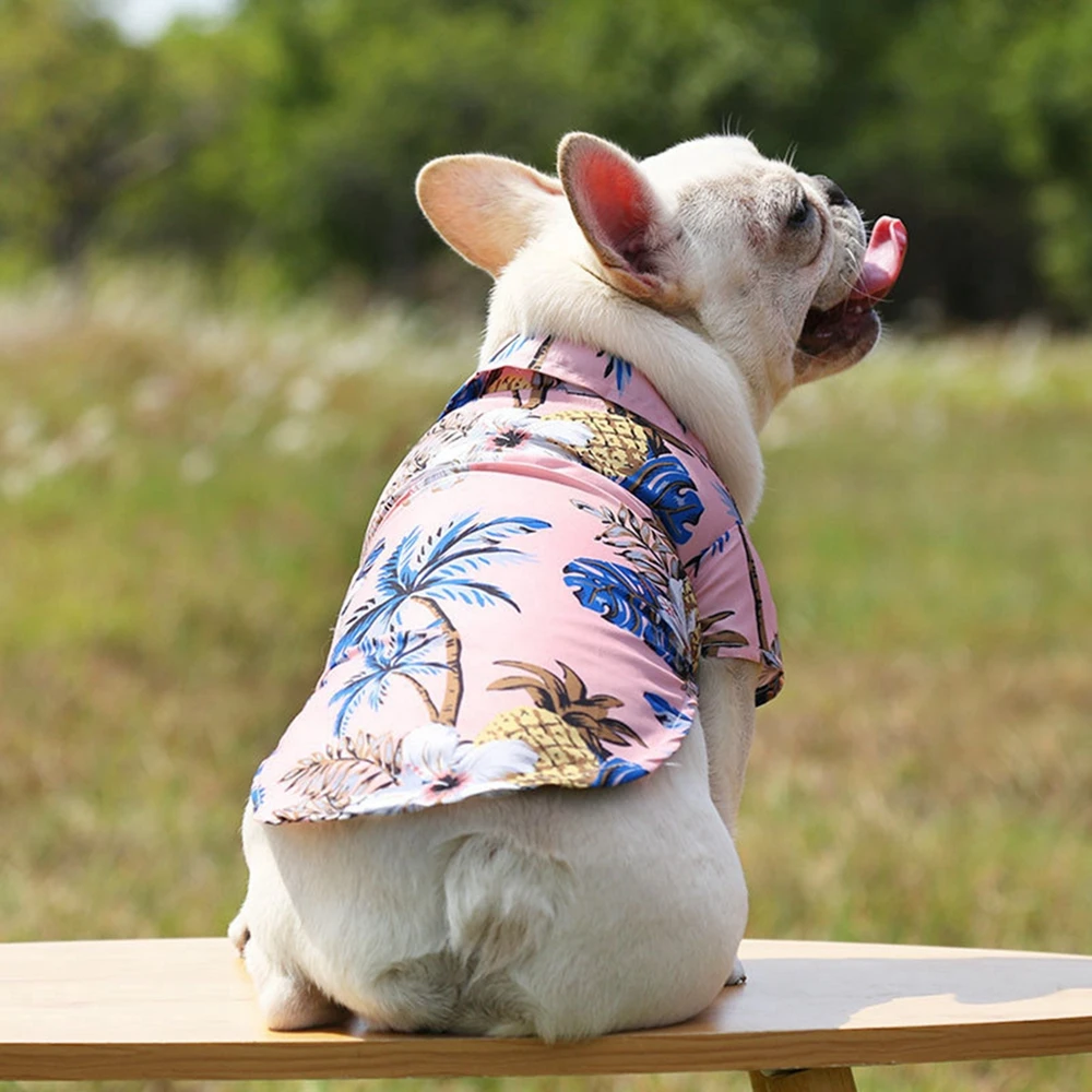 Hawaiian Beach Dog T-Shirts Thin Breathable Summer Dog Clothes for Small Dogs Puppy Pet Cat Vest Chihuahua Yorkies Poodles