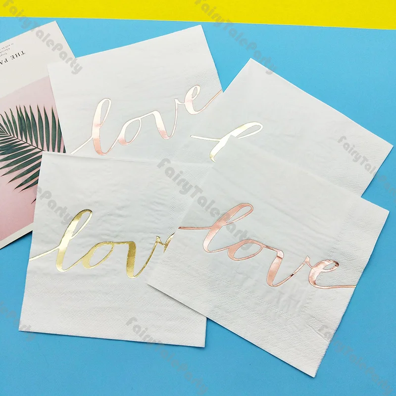 

16pcs Disposable Party Napkins, Printed Paper Napkins Valentine's Day Bridal Wedding or Baby Shower Holiday Supplies