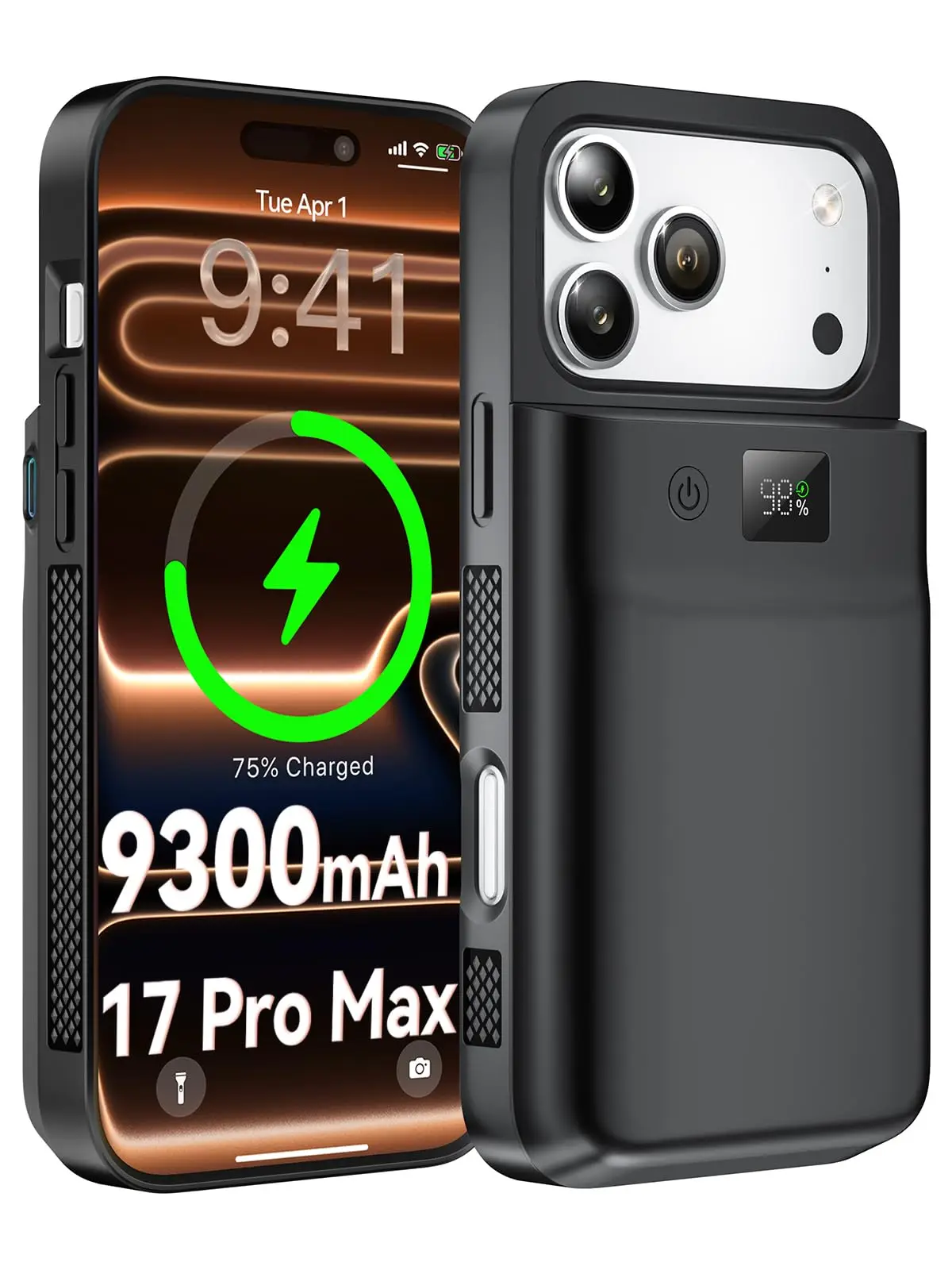 

Чехол-аккумулятор NEWDERY емкостью 9300 мАч для iPhone 17 Pro Max, портативный аккумуляторный аккумулятор, 20 Вт, чехол для зарядного устройства