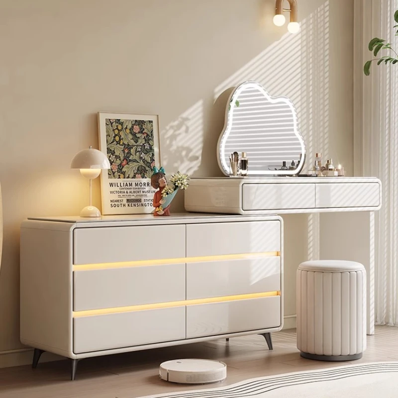 

Nordic Makeup Vanity Dresser Organizer Women Girl Modern Storage Dressers Mirrors Drawer Tocador Maquillaje Furniture Home