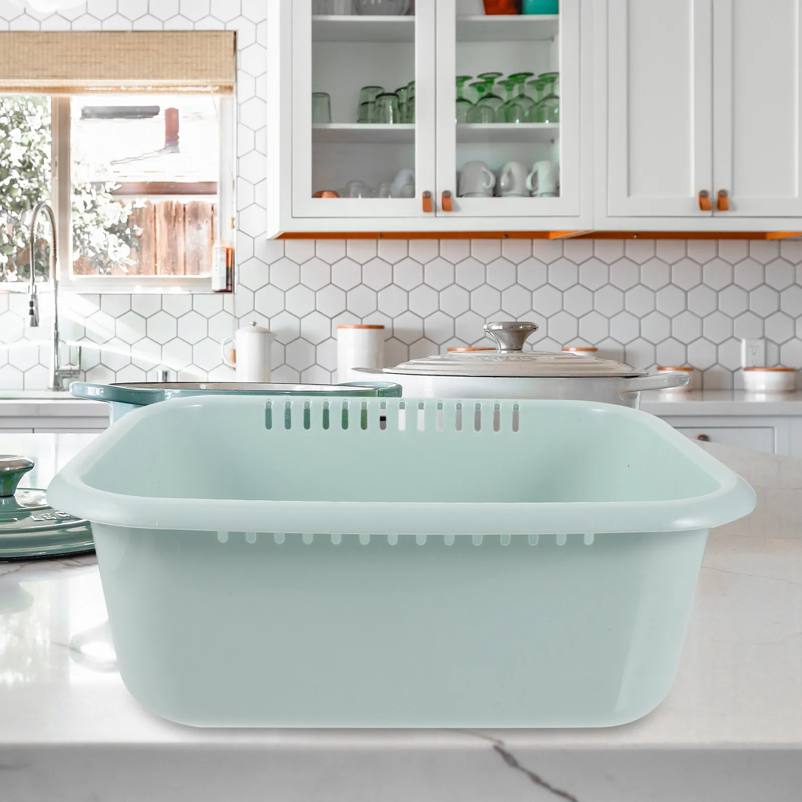 Premium Thick Plastic Wash Basin for Face Cleansing Hand Washing Dish Rinsing Bathroom Use Portable Compact