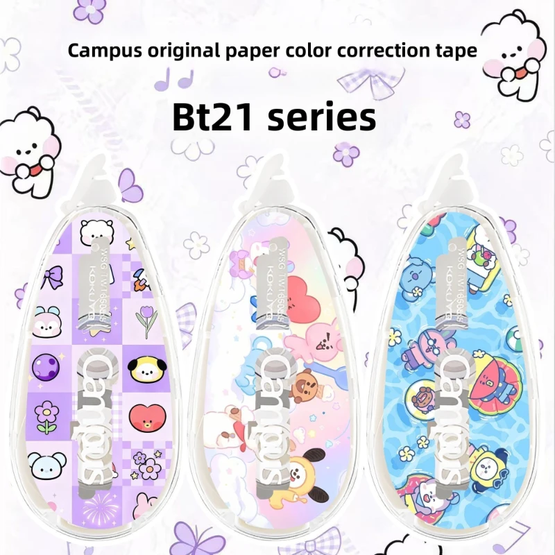 BT21 anime merchandise cartoon cute correction tape creative Kawaii student stationery DIY error correction tape gift wholesale
