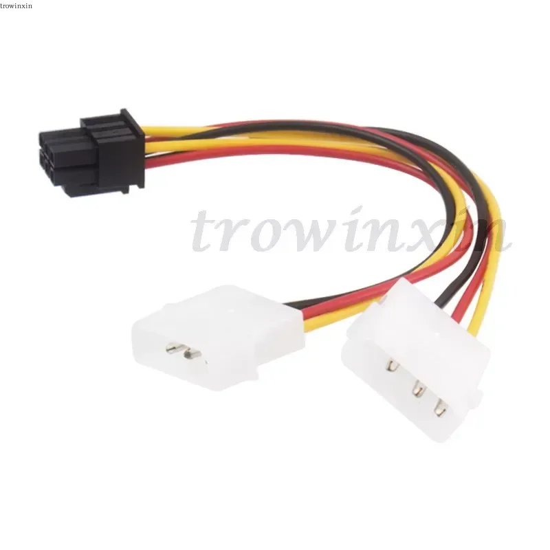 Large 4pin to 6pin Graphics Card Power Adapter Cable 4p to 6p Computer GPU Power Supply D-type to 6pin Cable Free Shipping