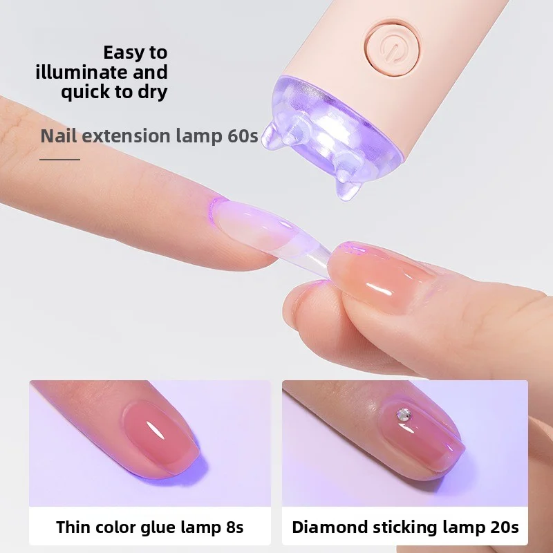 Lámpara de manicura portátil de una palabra, pequeña lámpara de manicura portátil, modelo de almacenamiento de energía, Mini lámpara de fototerapia de secado rápido