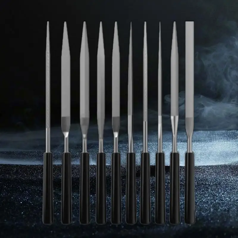 10pcs Metal Needle File Set for Wood and Metal Polishing with Steel Construction Detailed Metalwork and Stone Crafting