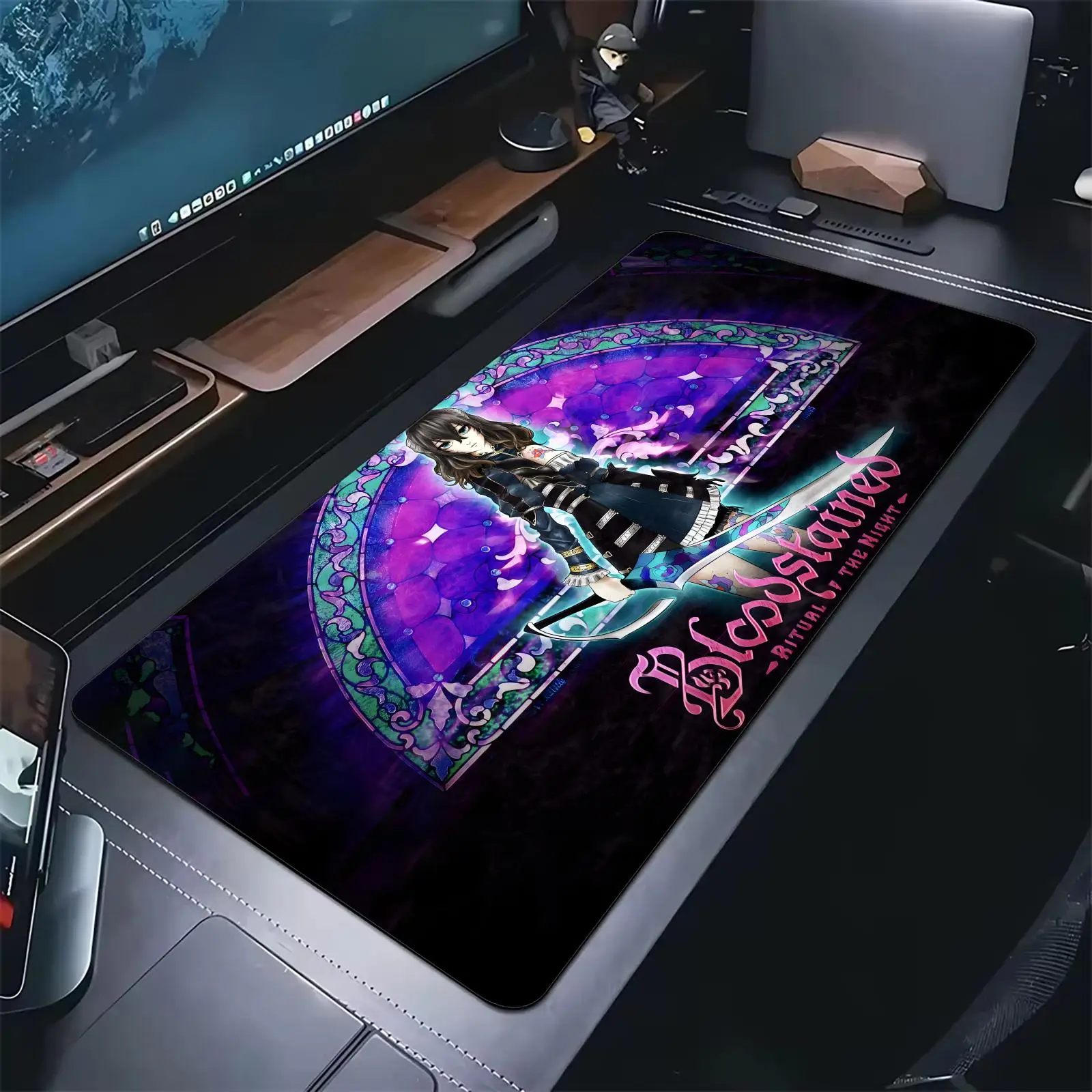 Pro E-Sports XXL Gaming Mousepad Extra Large Non-Slip Stitched Edge Keyboard Laptop Desk Mat Bloodstained Ritual of the Night