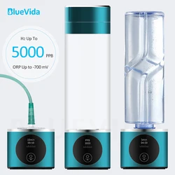 BlueVida-botella generadora de agua de Nano hidrógeno de 8ª generación, hidrogenador de agua DuPont SPE/PEM con inhalador H2, botón táctil