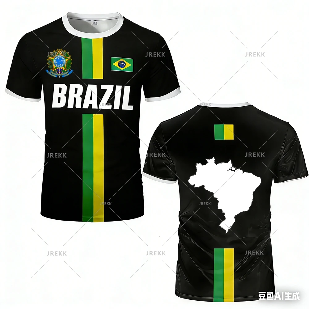 

2026 New Design Football Jersey Training Top Brazil Flag Stripe Maillot Football Jersey Outdoor Quick-drying Sports Tee T-shirts