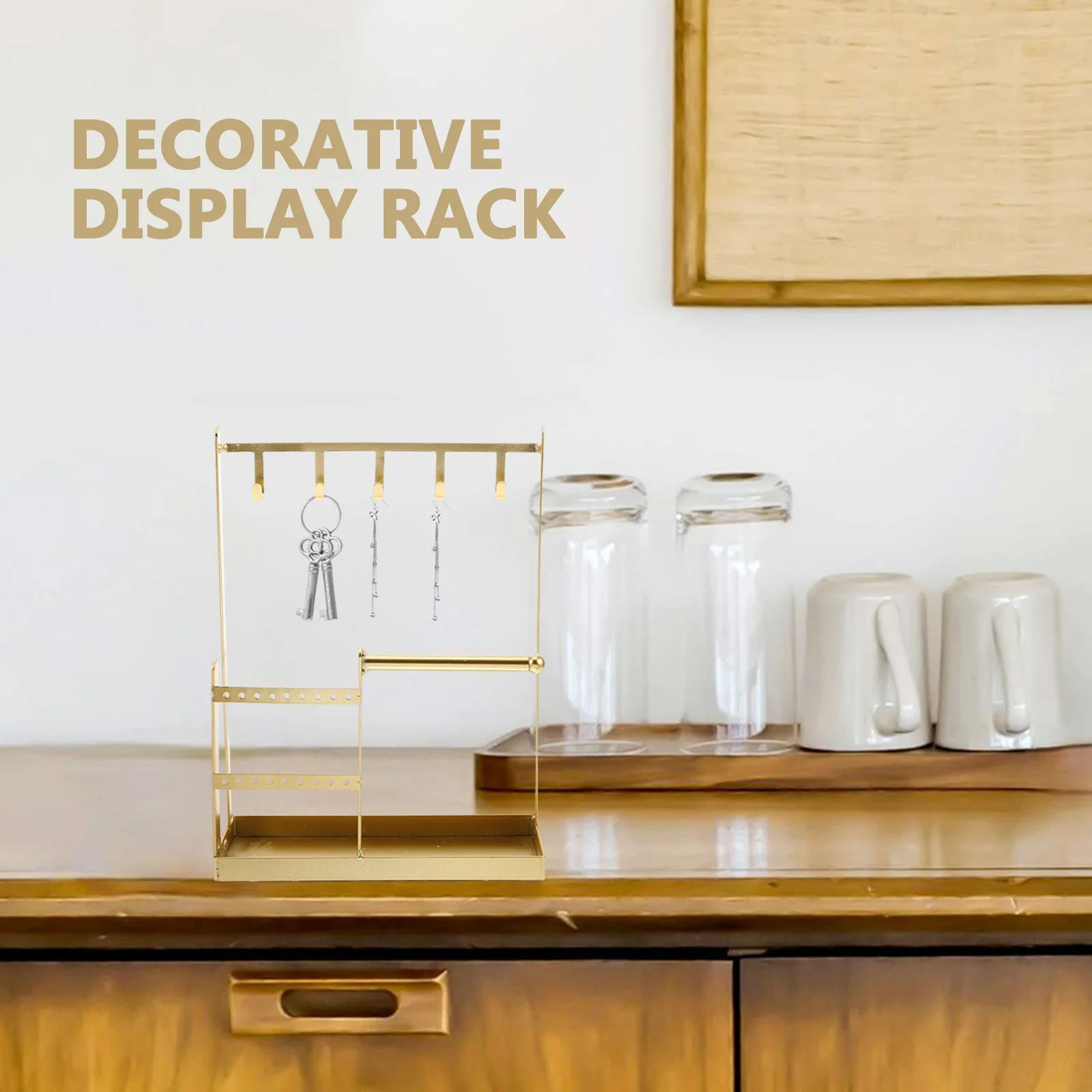 

Stylish Necklace Stand Organizer Iron Material Jewelry Display Holder Multifunctional Bracelet Earring Hair Accessories Storage