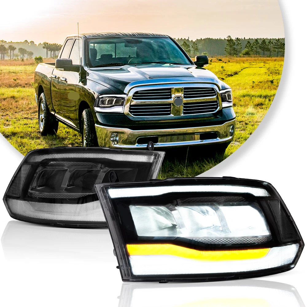 

Vland 09-18 Ram 1500 2500 3500 HeadLights Full LED Black