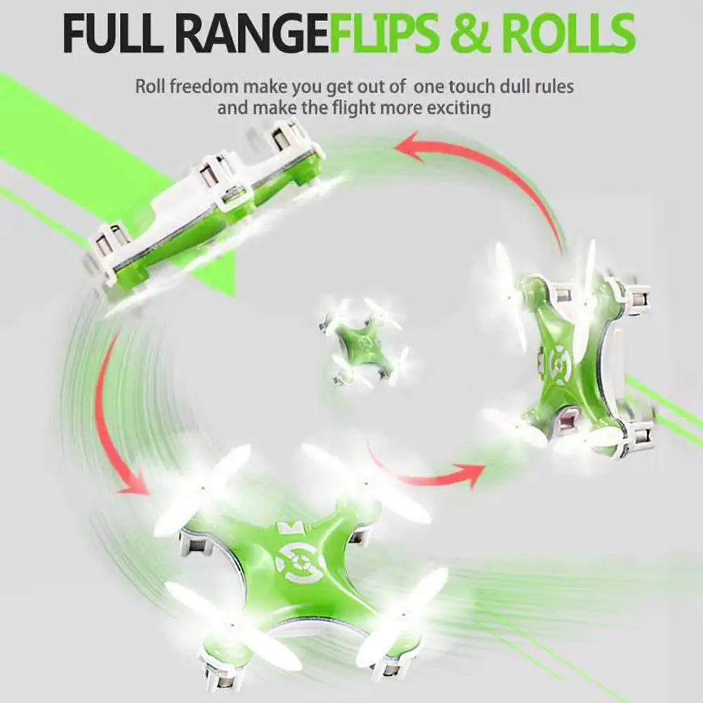 โดรนควอดคอปเตอร์ขั้นสูง ระบบควบคุมไจโร 6 แกน เครื่องบินบังคับวิทยุขนาดเล็ก 360 °   โดรนของเล่นพลิกและหมุนได้