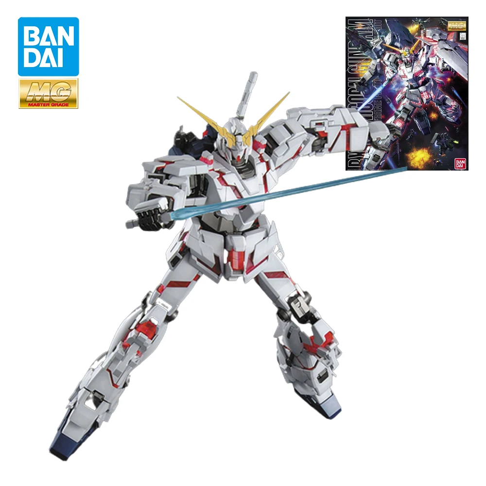 In Stock Original Bandai MG 1/100 Universal Century OVA Rx-0 Unicorn Gundam Figure Assembled Action Anime Genuine Model