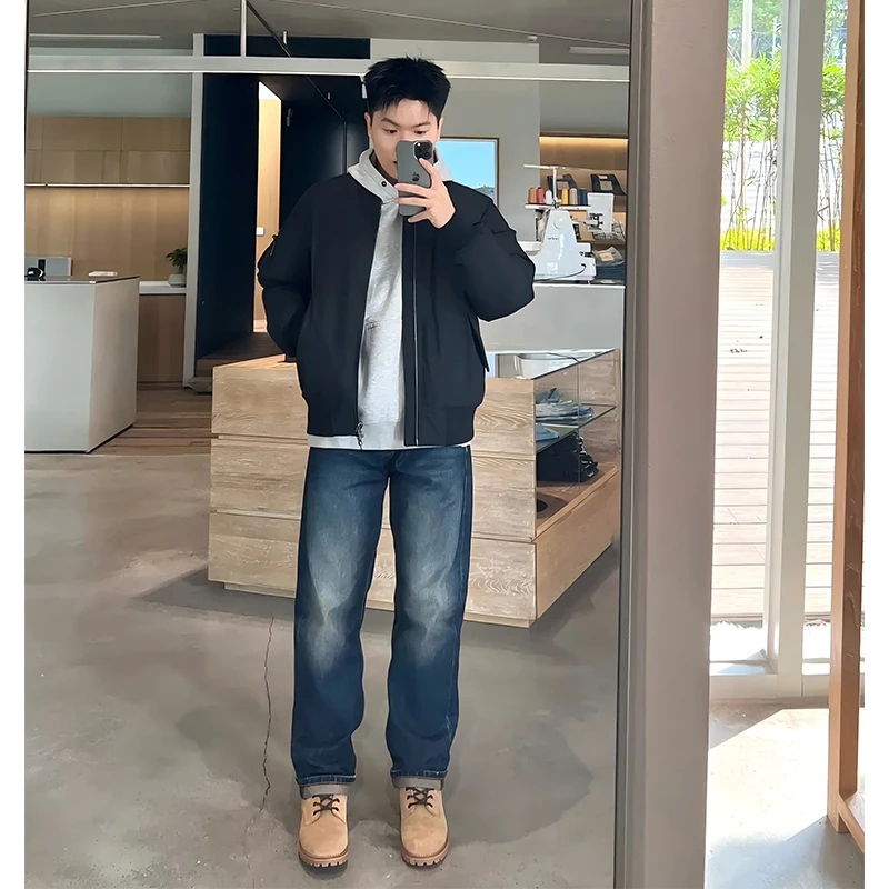 

Мужские джинсы Deep Blue, прямые, свободного кроя, длинные брюки в американском стиле, для осени и зимы, подходят к ботинкам