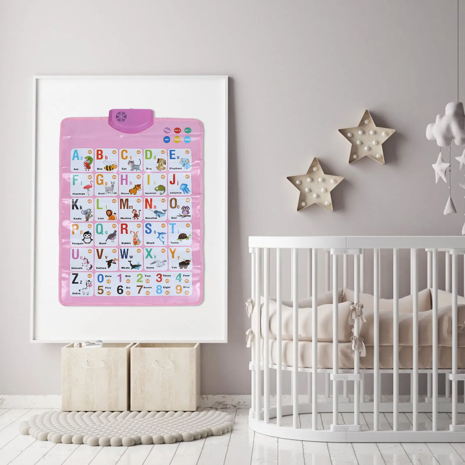 1Pcs Educational Wall Map English Audio Chart Comfortable Material Suitable Home School Independent Learning Educational Poster