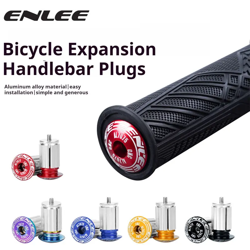 ENLEE Bicycle Grip Handlebar End Caps Aluminum Alloy Mountain Road Bike Handle Bar Grips Plugs Expansion Accessories