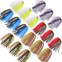 20/40Pcs Silicone skirts for jigs Spinnerbaits Buzzbaits DIY Rubber Artificial bait 50 Strands Jig heads Lure Fishing Tackle