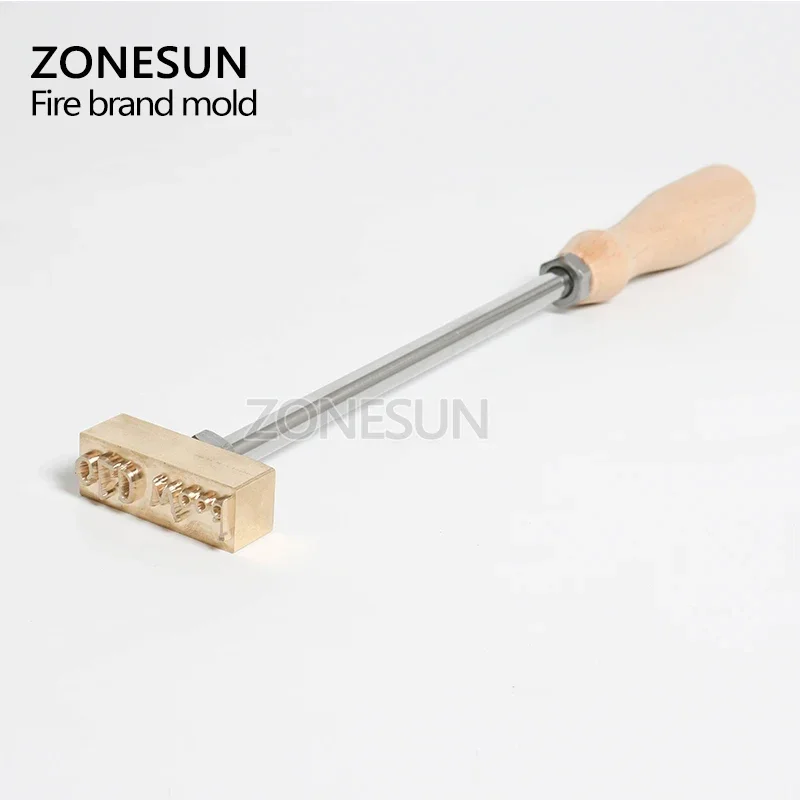 ZONESUN 1290 شعار الكيك مع مقبض العلامة التجارية 3 سم لحرق قالب ختم على حلويات البسكويت ، مقبض حرق قالب نحاسي حديدي ، تصميم مخصص