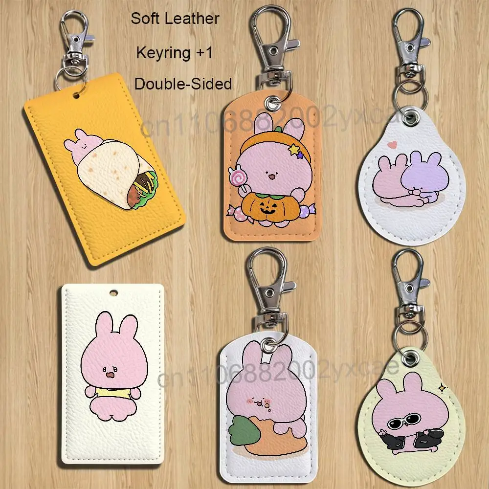 

cute Rabbit Asamimichan Cartoon Singer Anime Card Keychain Fashion Pendant Bag ID Door Card Case Bus Card Cute Adult