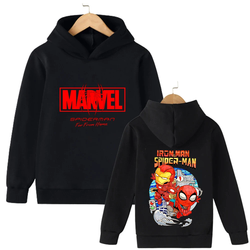 سترة بقلنسوة للرجال بتصميم إبداعي فريد من نوعه على الوجهين من Marvel Spider-Man بطباعة جرافيك لجميع المواسم القطنية للفصول الأربعة
