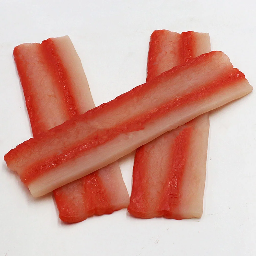 

3 Pcs Simulation Bacon Decompression Imitation Strips Pork Belly Artificial Toy