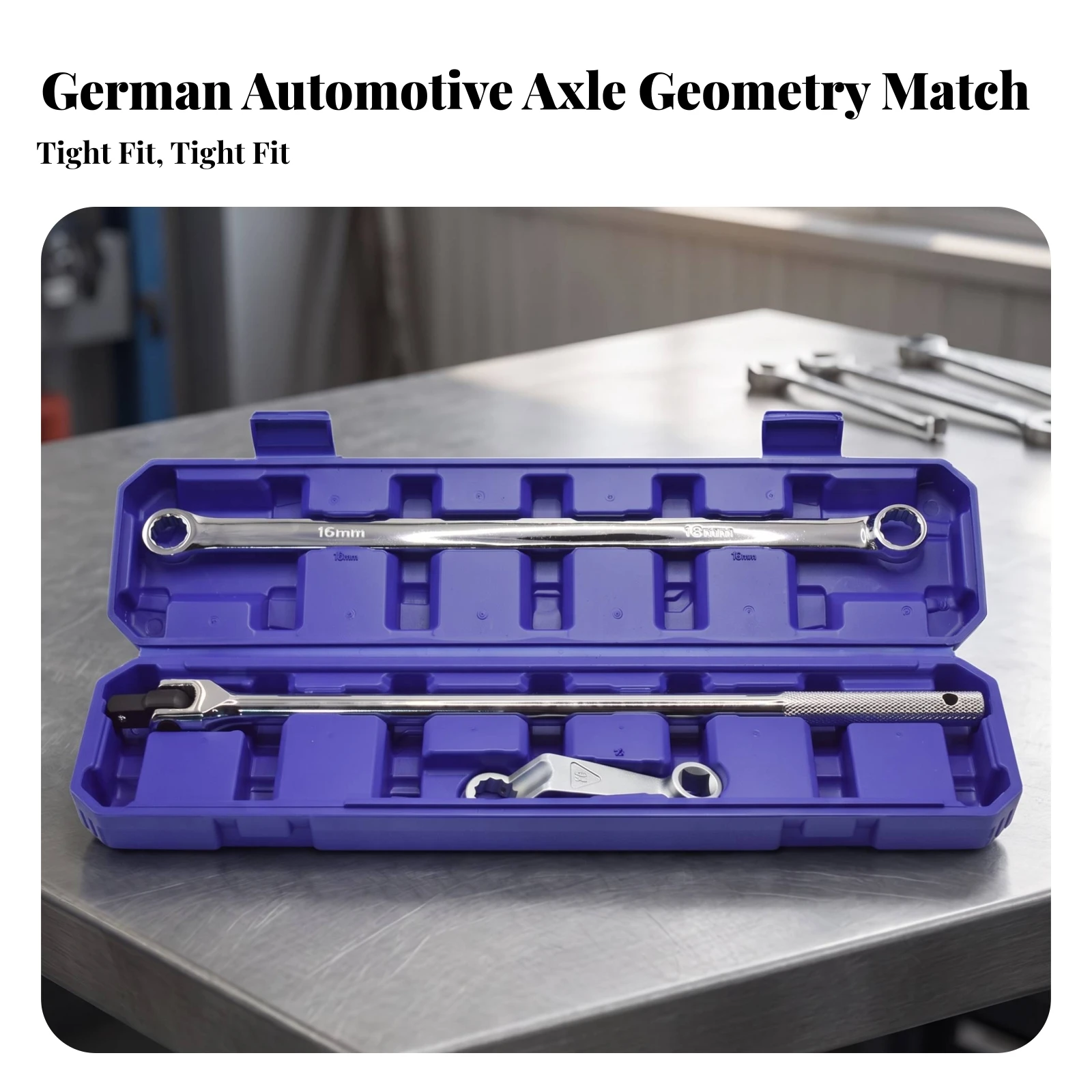 3 Pieces Wheel Alignment Tool Kit Long-Handled Alignment Wrenches with Storage Case Hand Tools Universal for Mechanics