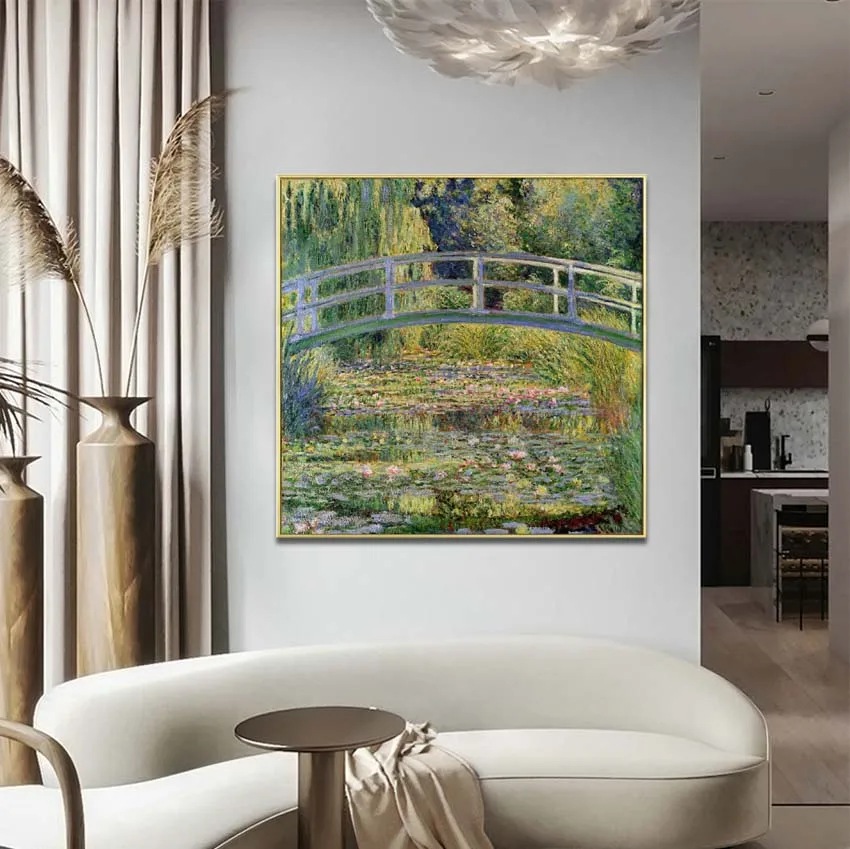 100% handmade landscape oil painting reproduction on linen canvas The Water-Lily Pond by claude monet Monet Wall Art Picture