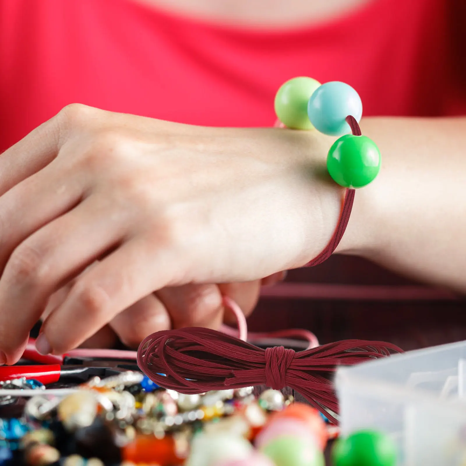 

5 шт. эластичных шнуров для рукоделия, изготовления украшений, браслетов, бисероплетения, резинок для волос, аксессуаров, эластичная нить для браслетов