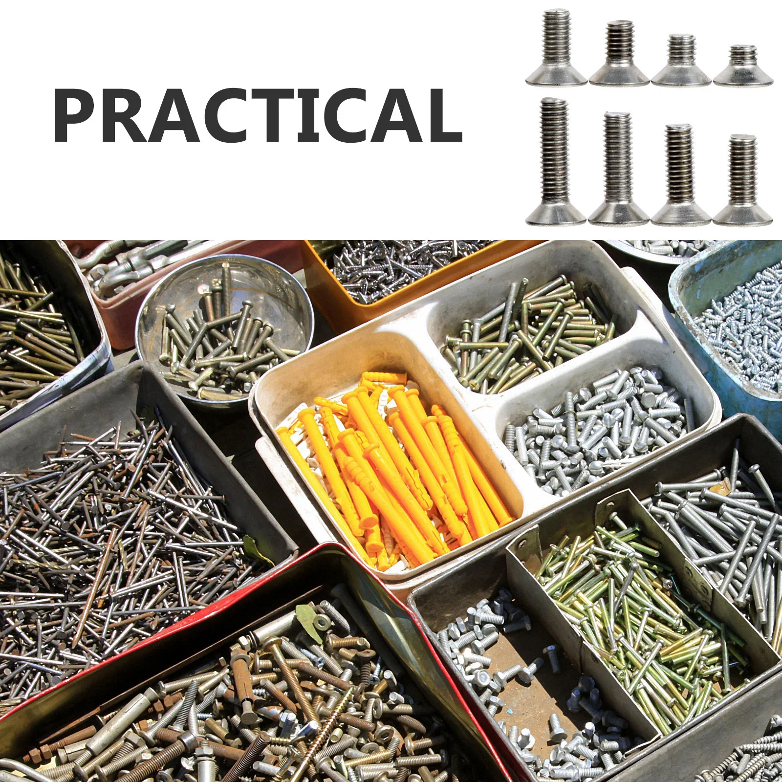 

80Pcs Stainless Steel Socket Screws Allen Drive Standard Threads Durable Metal Fastener Silver Socket Screw Full Thread Screws