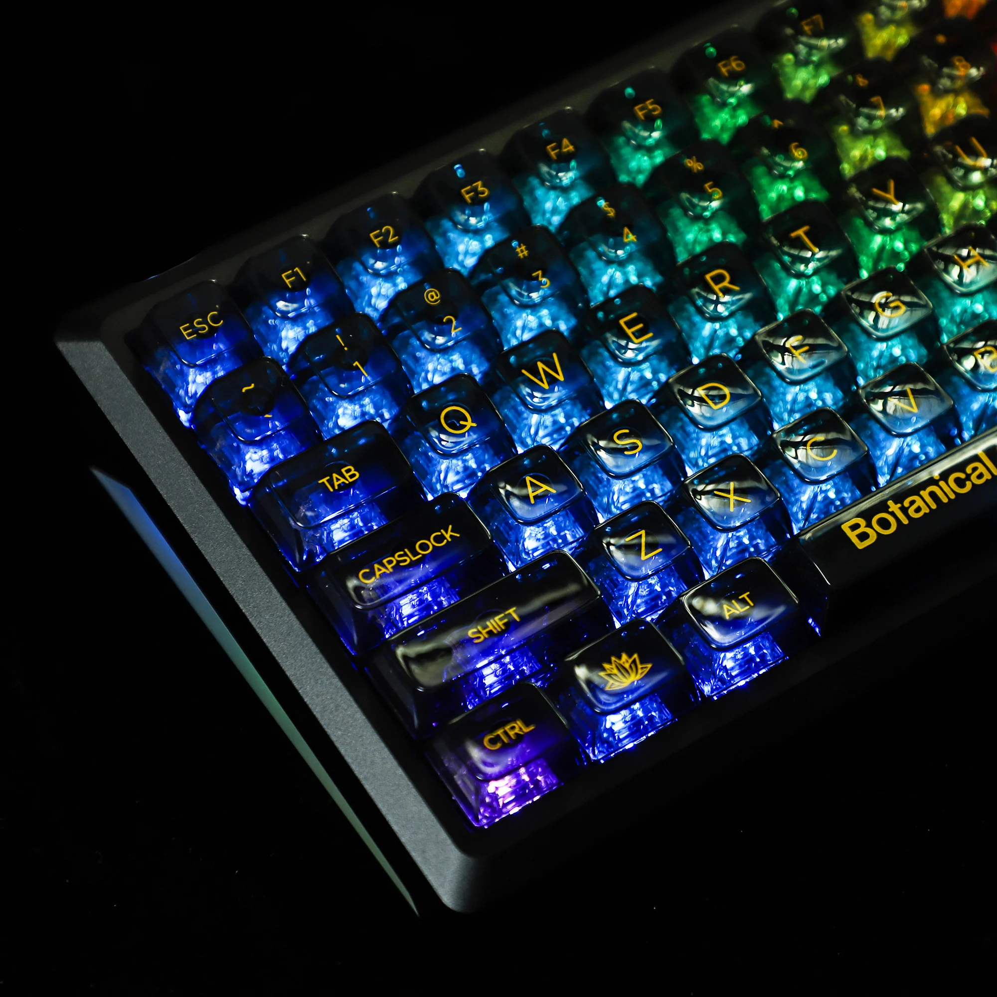 155 Kristall beleuchtete Tasten kappen mda Profil leuchten durch PC für mx mechanische Tastatur 96 87 84 80 75 68 64 Split