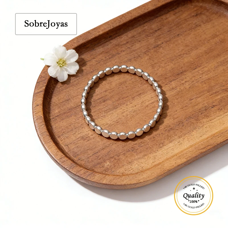 

925 Sterling Silver Mini Dot Ring Women's Stacking Beaded Ring Silver Jewelry Fashion Accessory