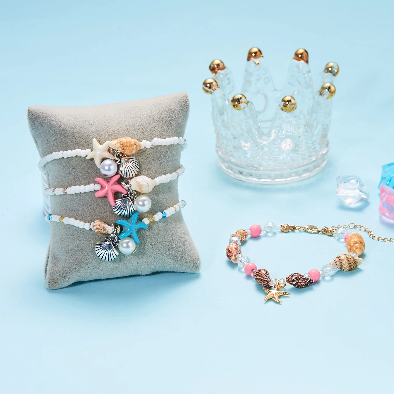 Niedliches Rosa Seestern-Perlenarmband für Frauen Y2K Ästhetik Mermaidcore Muschel-Armband Süßer Trendiger Schmuck Geschenk – Detail 6