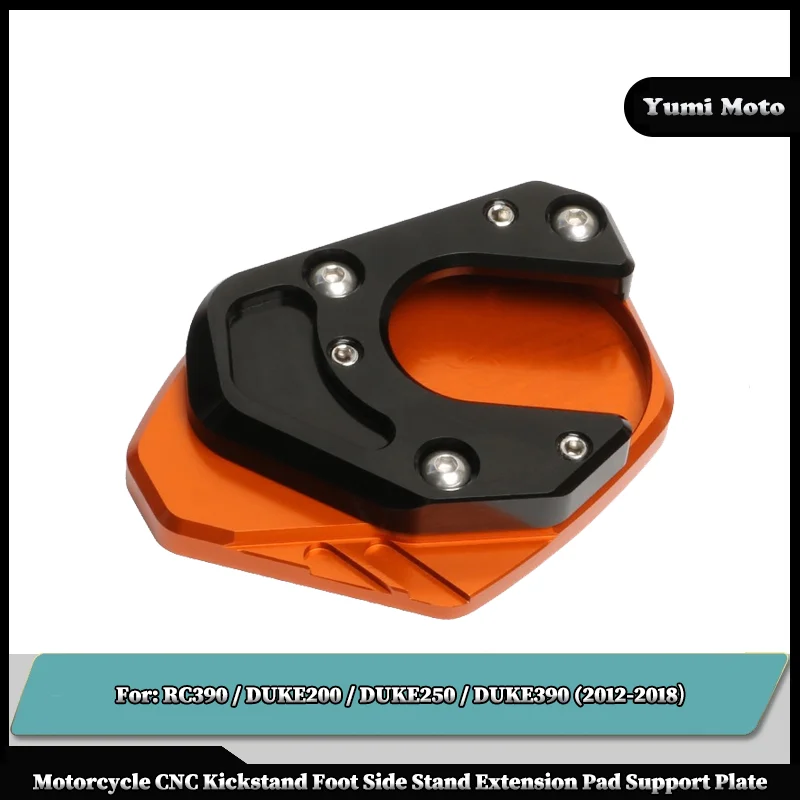 

Motorcycle CNC Kickstand Foot Side Stand Extension Pad Support Plate Enlarge For KTM RC390 DUKE200 DUKE250 DUKE390 2012-2018
