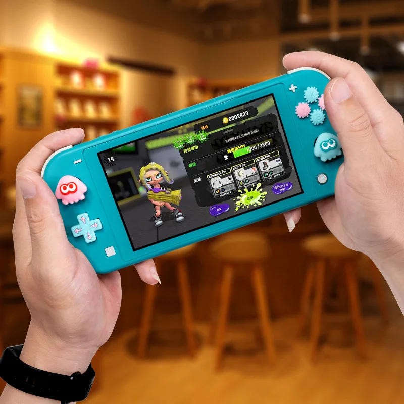 เคสซิลิโคนนิ่มลาย dpad CROSS button abxy ลายเกมน่ารักสำหรับ SWITCH OLED/Lite NS Joy-CON ฝาปิดจับนิ้วหัวแม่มือ