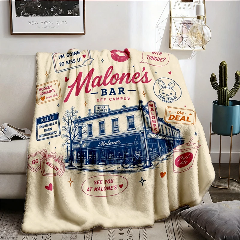  Malone's Bar T, Flannel Blanket, Best Burgers Hastings MA, College Hockey Romance Flannel Throw