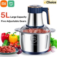 Xiaomi Electric Meat Grinders 5L Food Crusher Stainless Steel Multifunctional Vegetable Slicer Processor Chopper Kitchen Blender